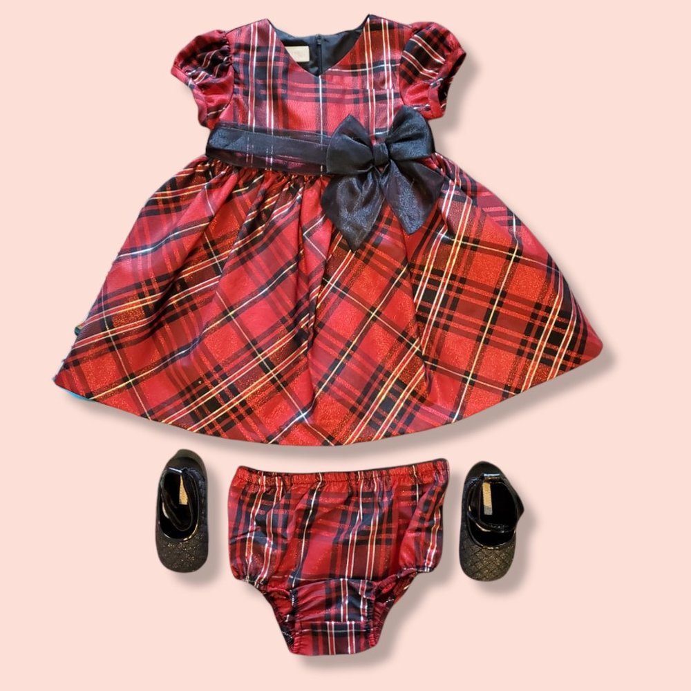Bonnie Baby Holiday Dress w/ matching shoes